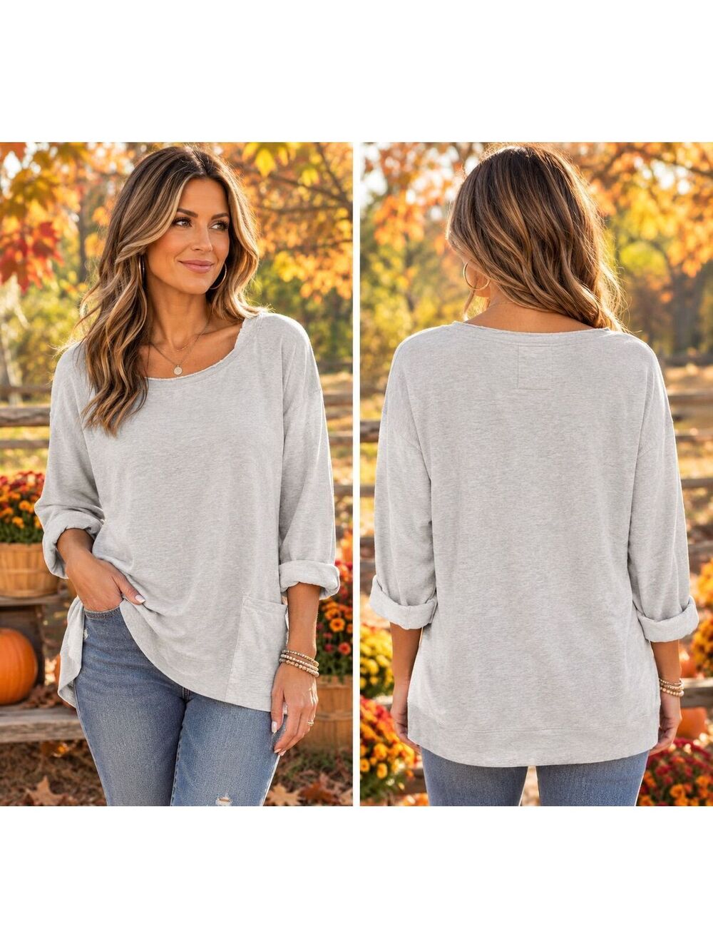 Pure Jill relaxed top with pockets XL